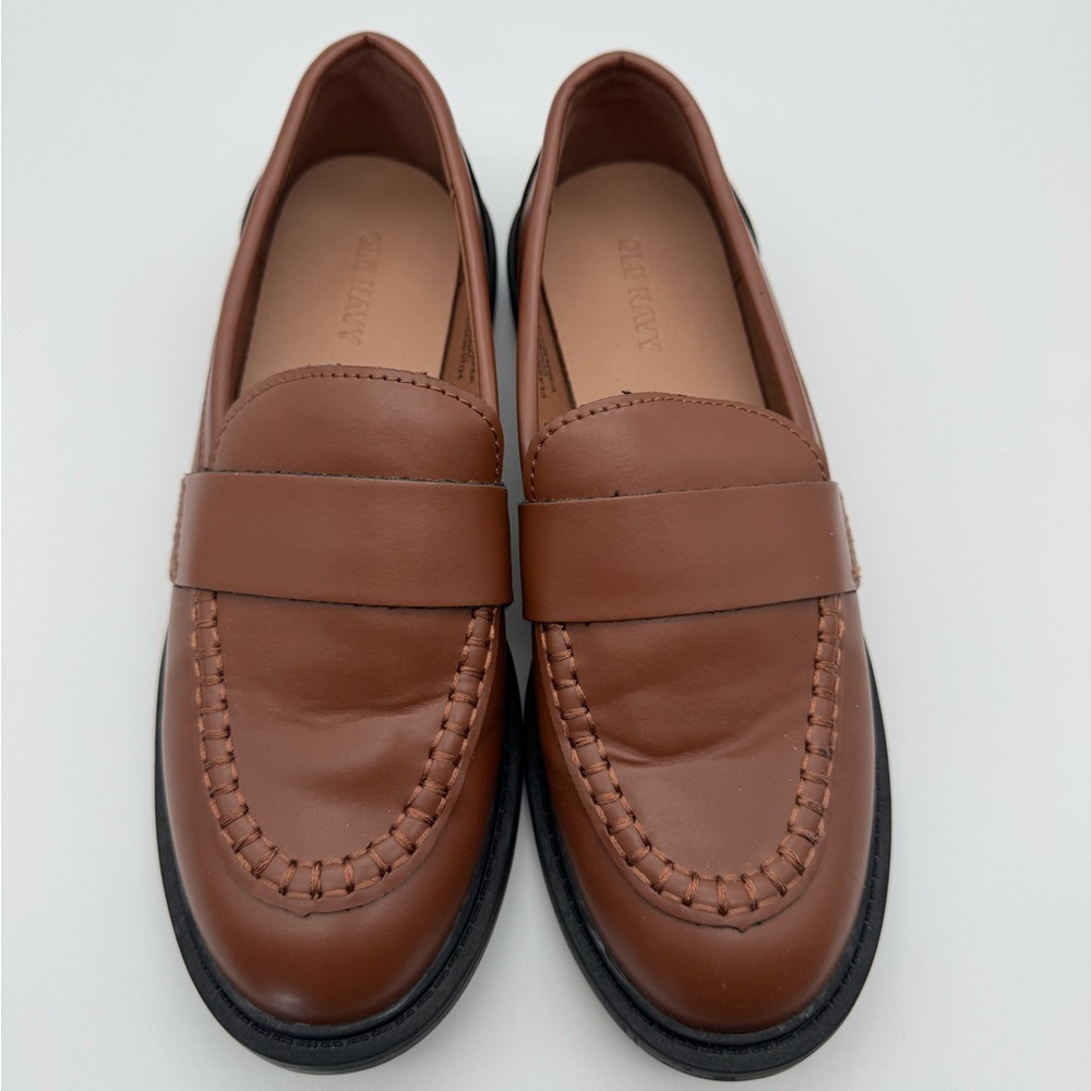 Old Navy Tan Leather Loafers